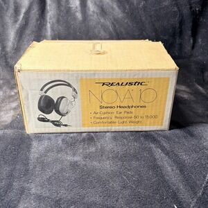 Vintage Realistic Nova10 Stereo Gray Headphones Not Tested